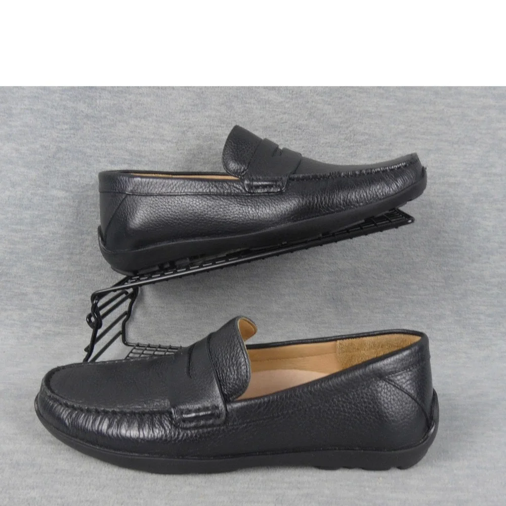 Samuel Hubbard Free Spirit Penny Loafers Mens 9.5 W Black Leather Shoes